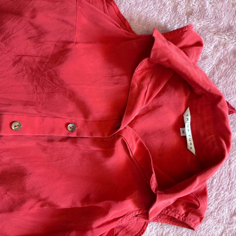 Trina Turk Vibrant Red Silk Fabric